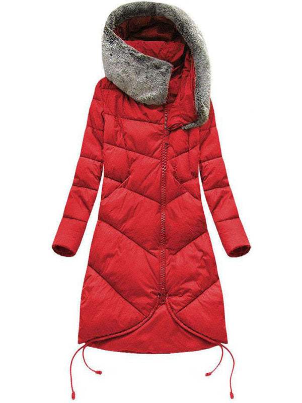 Long winter hood navy blue