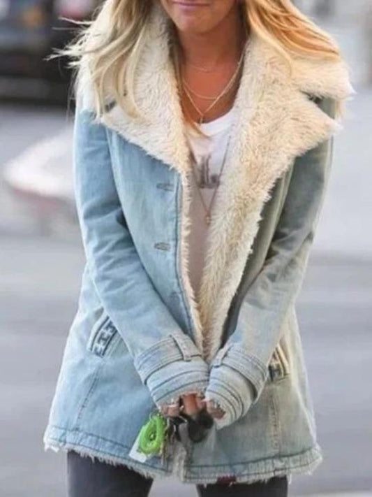 ALL Denim Wool Long Sleeve Warm Sweater