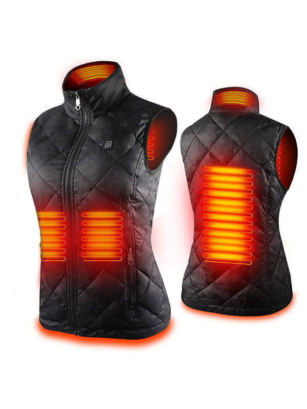 Ladies heated vest, 3 heating, 4 heating zones, washable neck heating jacket