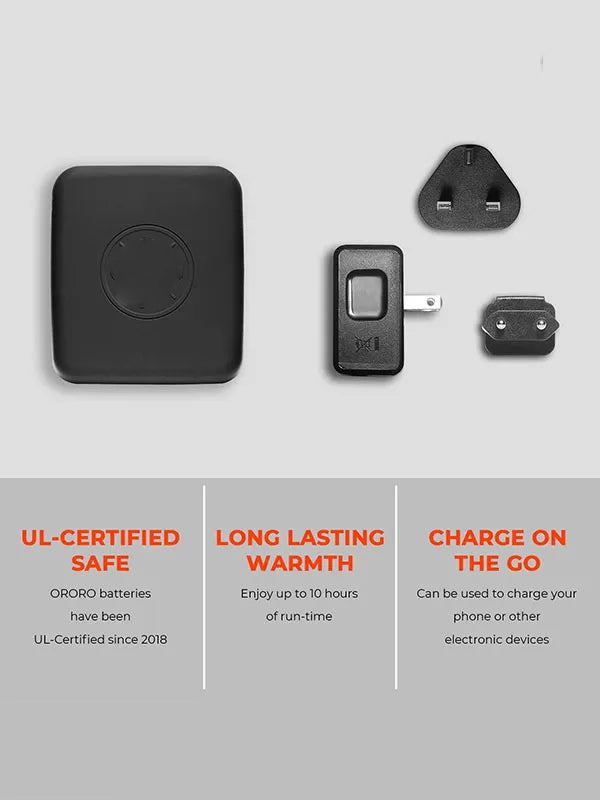 Women's slim-fit thermal jacket with battery pack and detachable hood