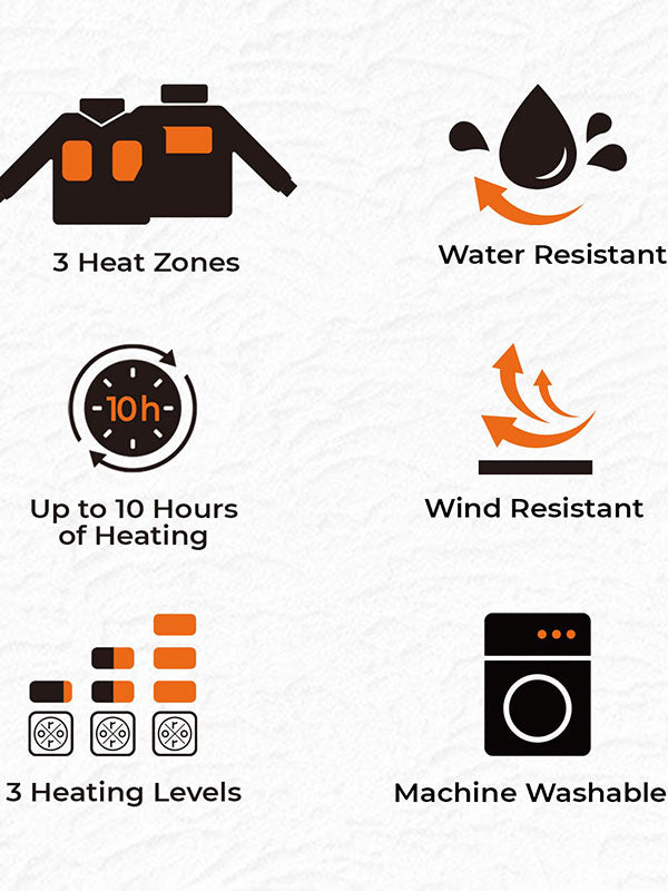 Women's slim-fit thermal jacket with battery pack and detachable hood