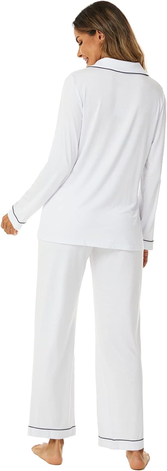 Women's Pajama Sets Long Sleeve Button Down Sleepwear Nightwear Soft Pjs Lounge Sets