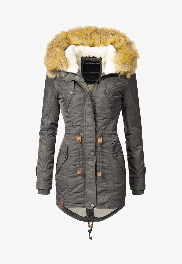 Women's padded parka coat black