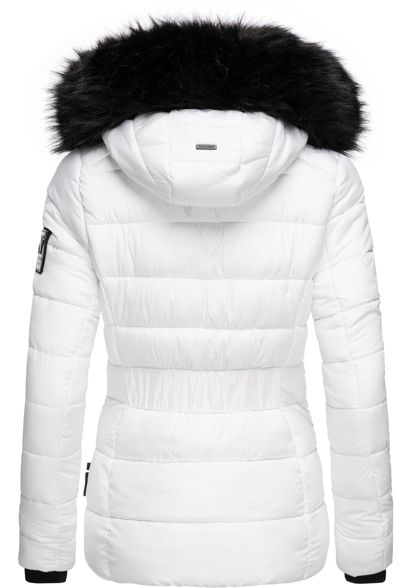 Fashion quilted jacket with faux fur hood