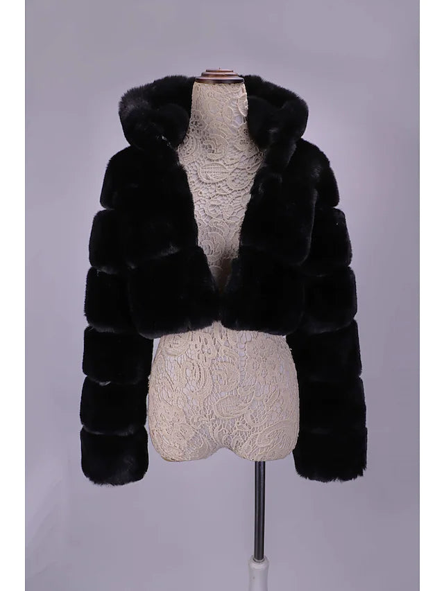 Women's faux fur coat teddy coat Sherpa coat chic modern elegant luxury fur