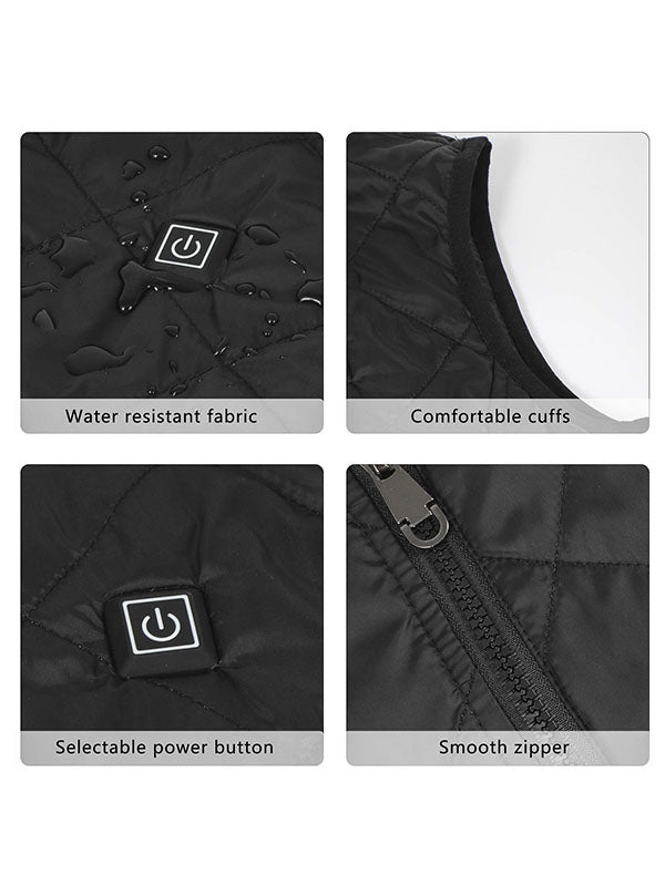 Ladies heated vest, 3 heating, 4 heating zones, washable neck heating jacket