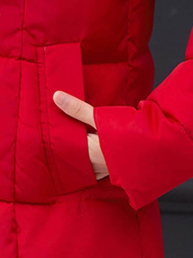 Women's Parka windbreaker hooded jacket casual full zipper pocket