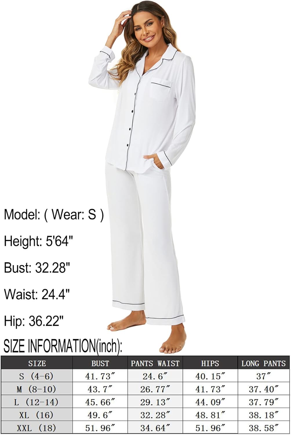 Women's Pajama Sets Long Sleeve Button Down Sleepwear Nightwear Soft Pjs Lounge Sets