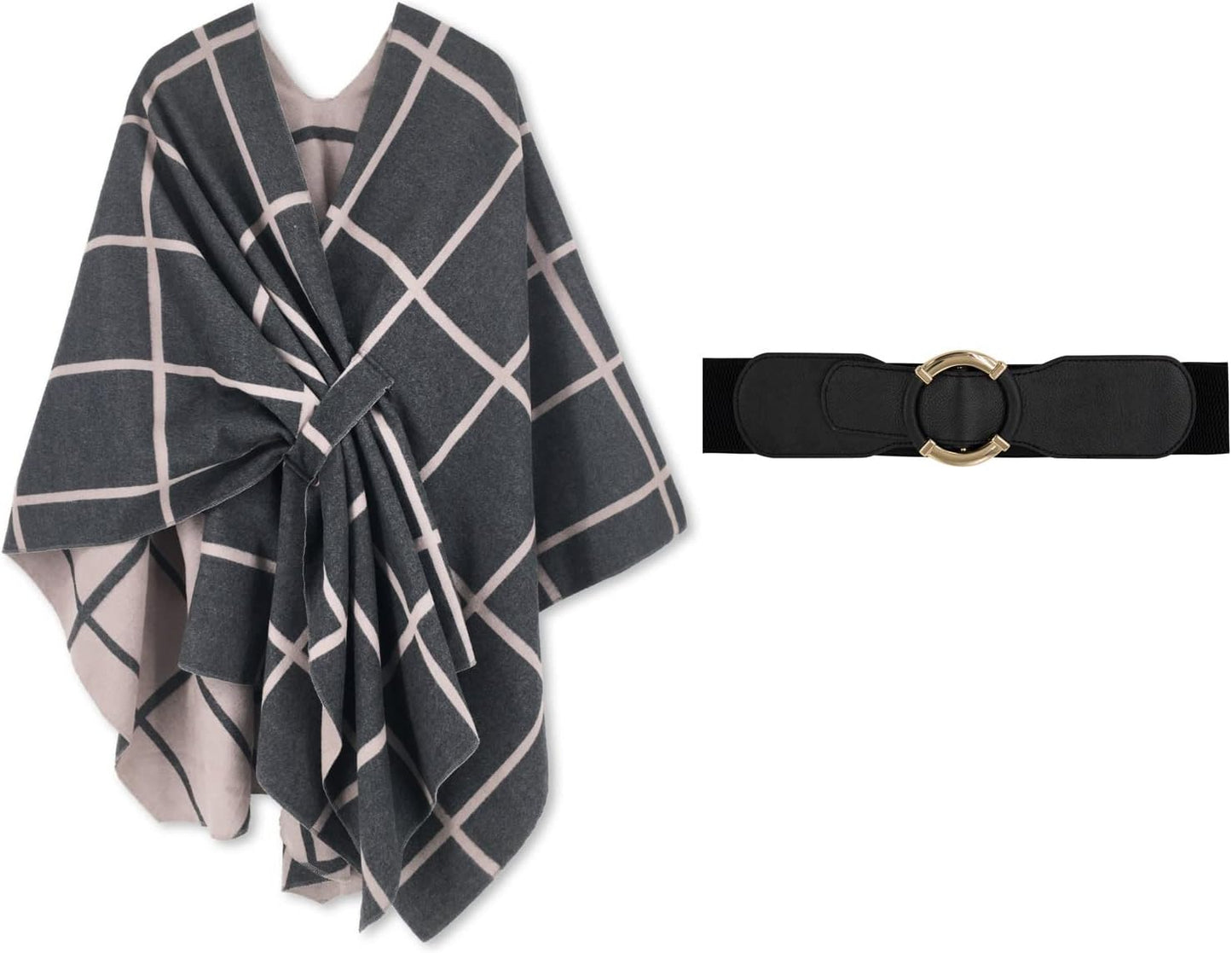 Women's Shawl Wrap Poncho Ruana Cape Open Front Cardigan Shawls for Fall Winter