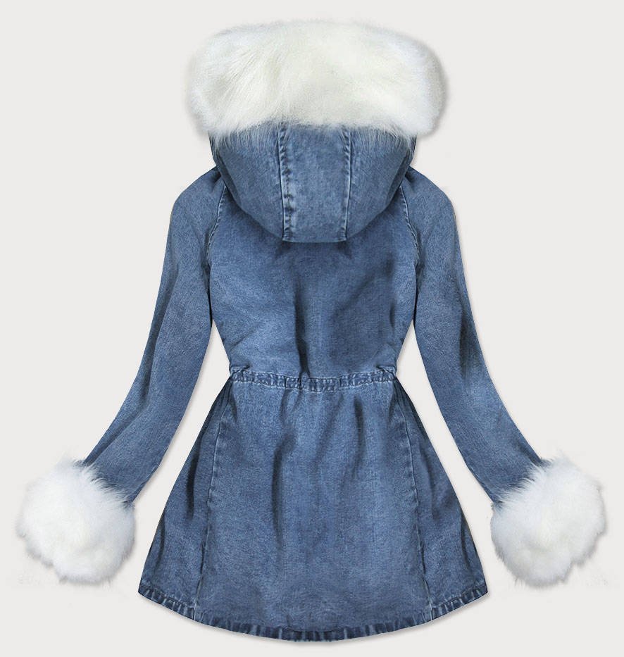 Denim jacket with fur