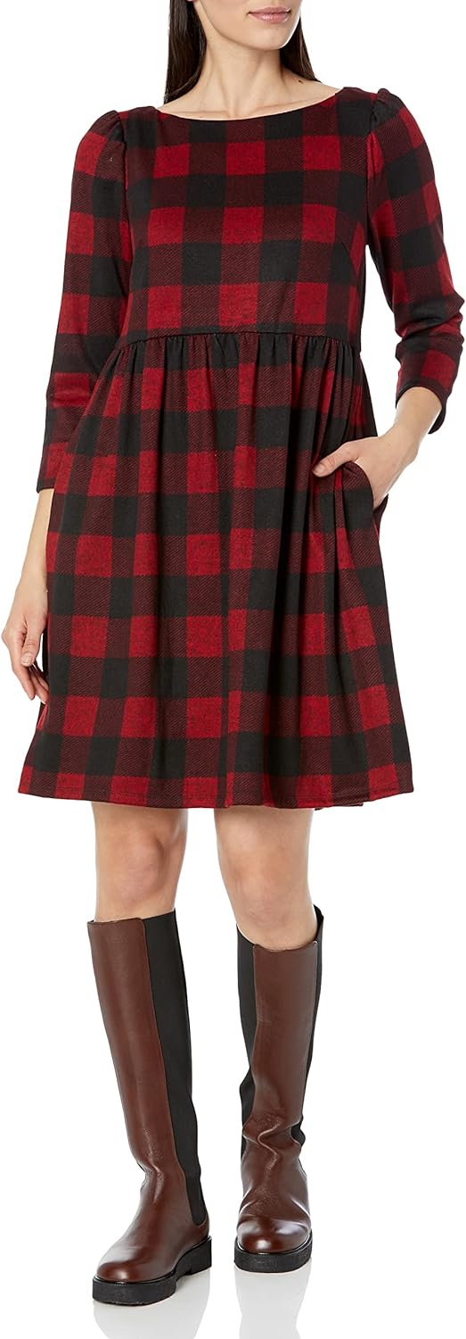 Women's Empire Soft ¾ Sleeve Short Dress