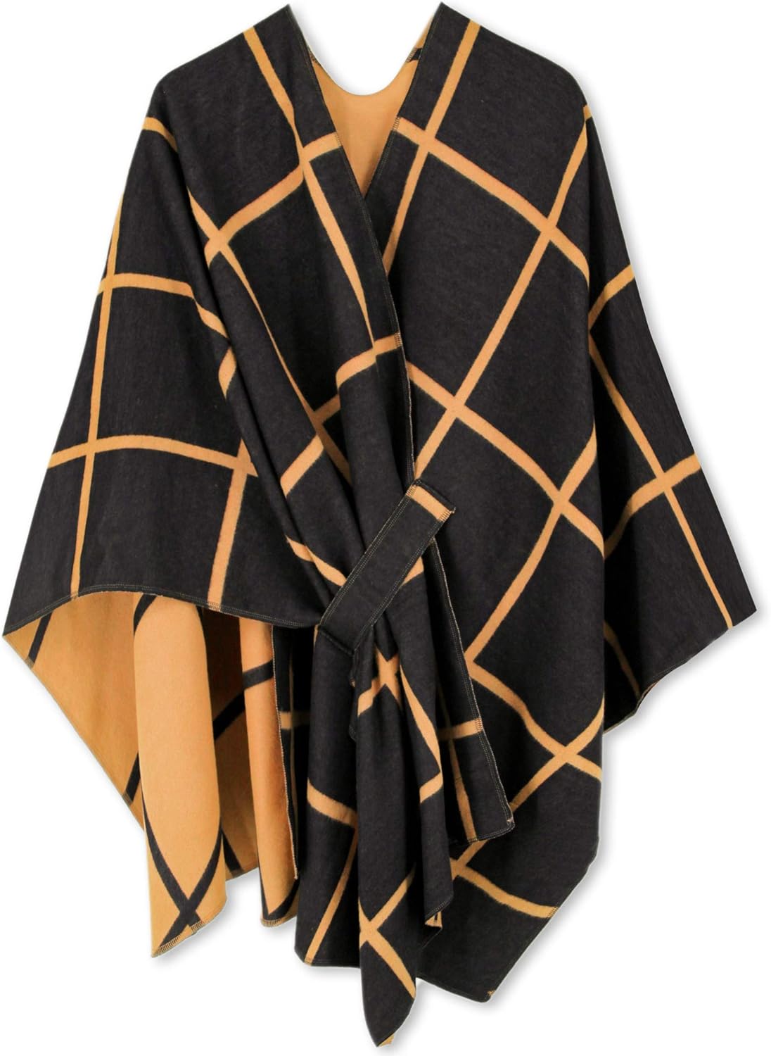 Women's Shawl Wrap Poncho Ruana Cape Open Front Cardigan Shawls for Fall Winter