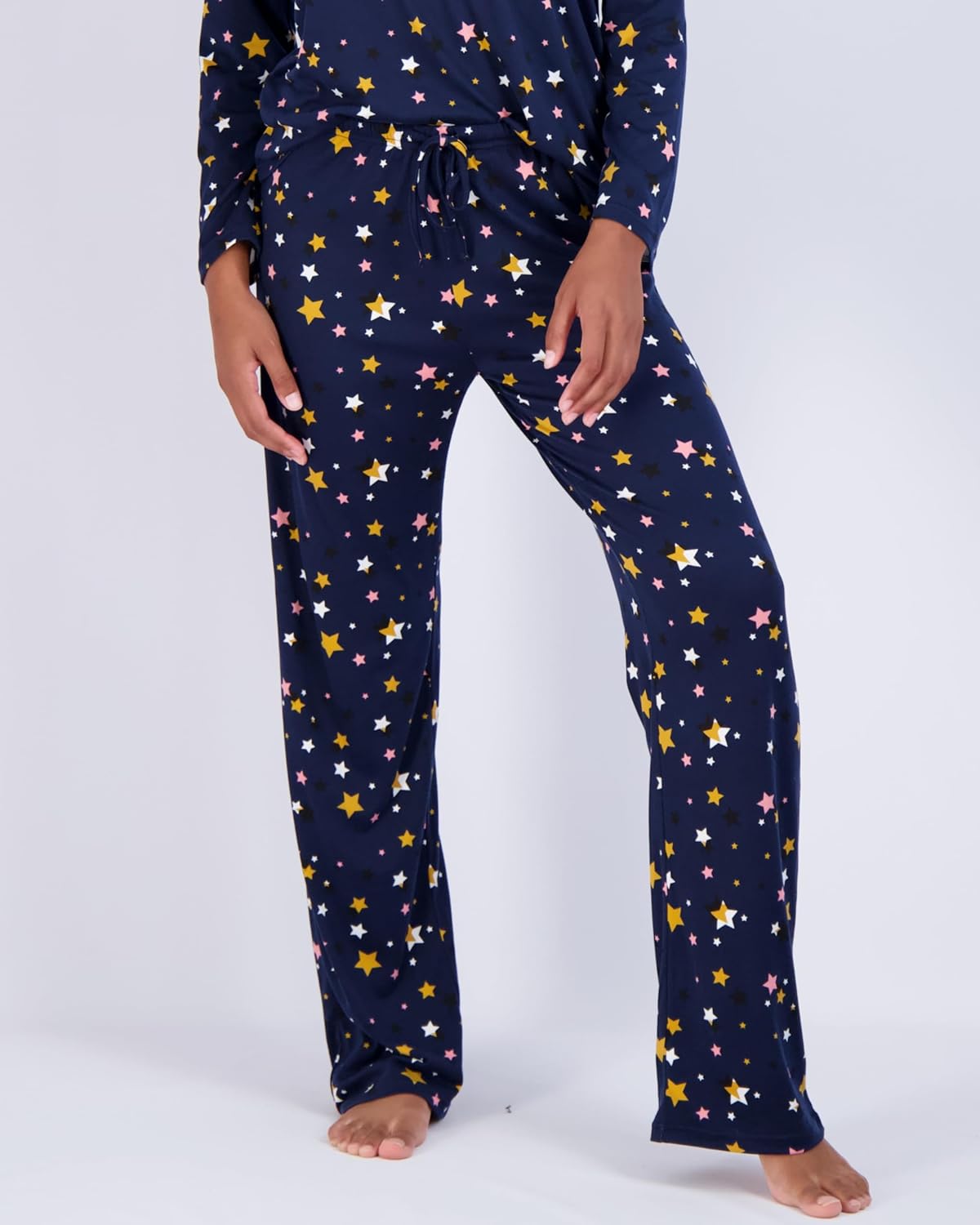 Real Essentials 2 Pack: Women’s Pajama Set Super-Soft Short & Long Sleeve Top With Pants (Available In Plus Size)