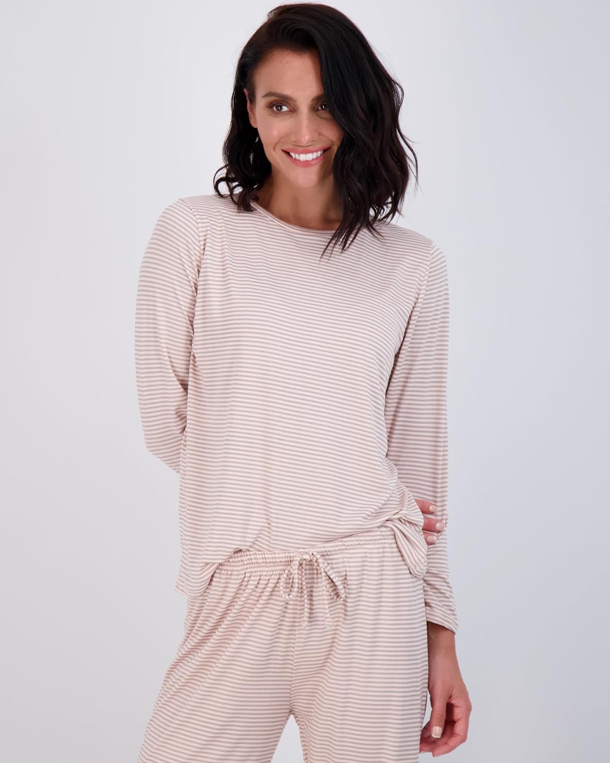 Real Essentials 2 Pack: Women’s Pajama Set Super-Soft Short & Long Sleeve Top With Pants (Available In Plus Size)