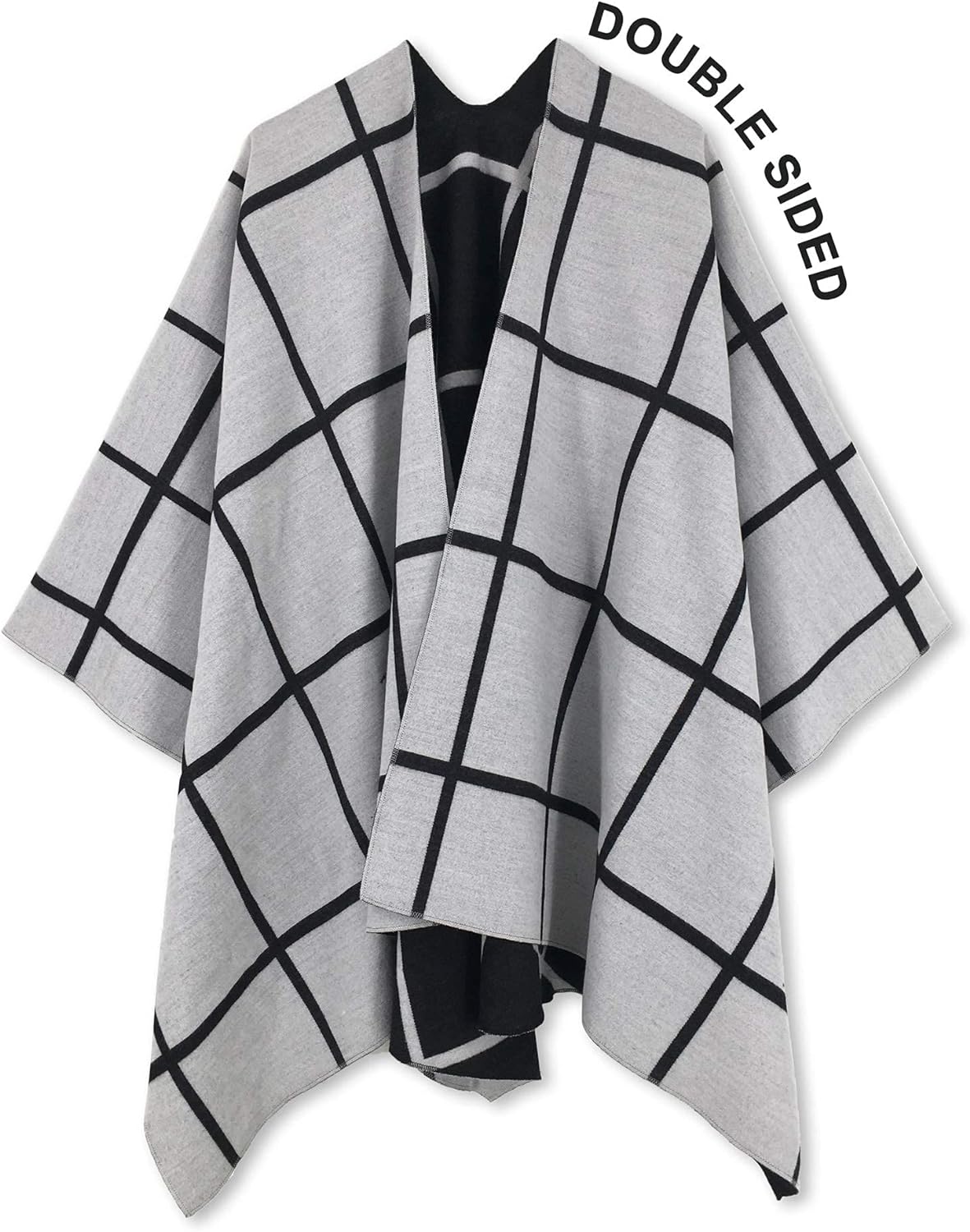 Women's Shawl Wrap Poncho Ruana Cape Open Front Cardigan Shawls for Fall Winter