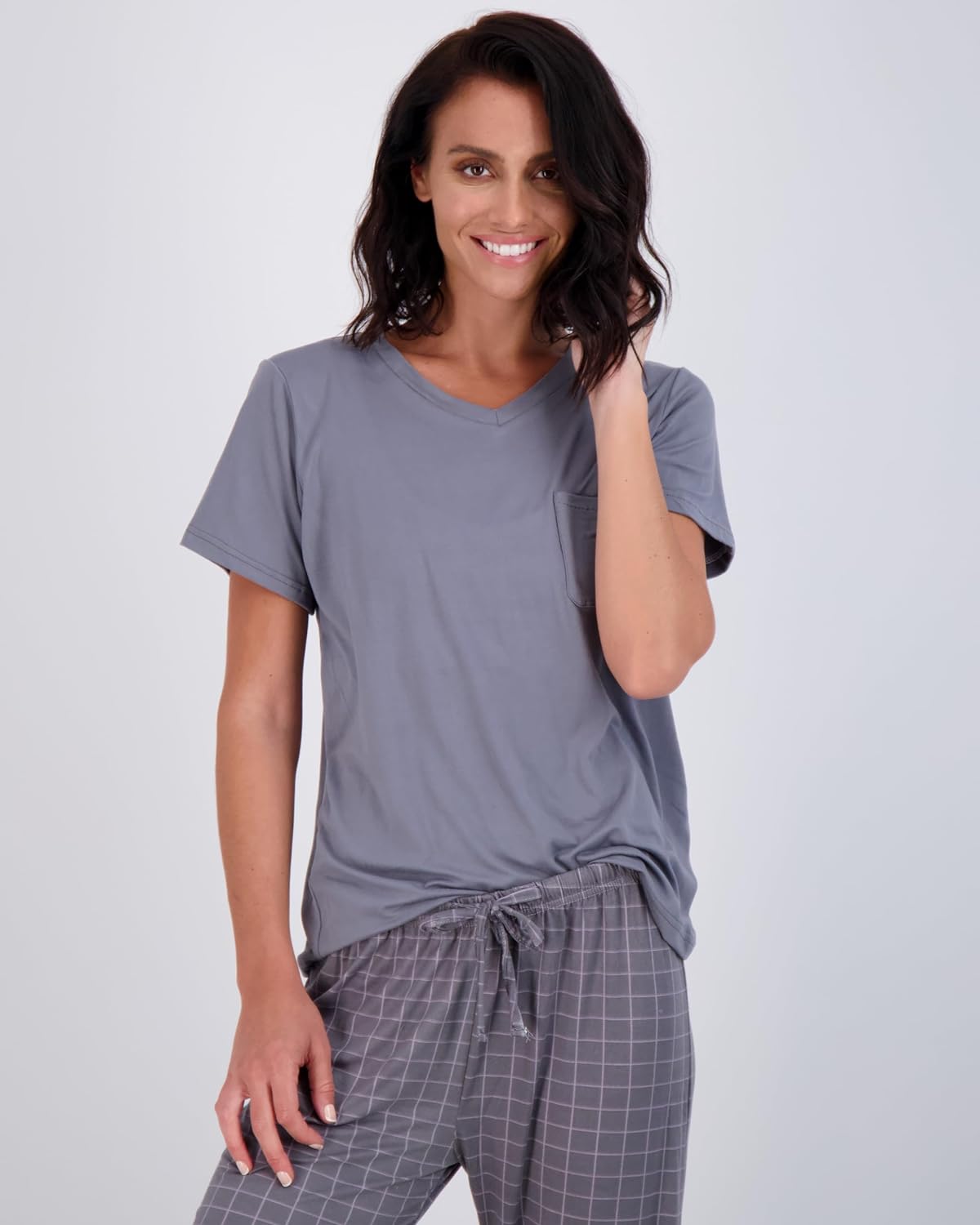 Real Essentials 2 Pack: Women’s Pajama Set Super-Soft Short & Long Sleeve Top With Pants (Available In Plus Size)