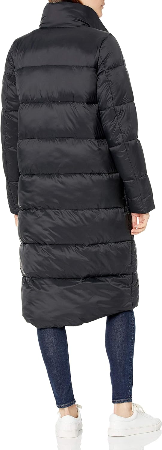 Women's Lightweight Water-Resistant Longer Length Cocoon Puffer Coat