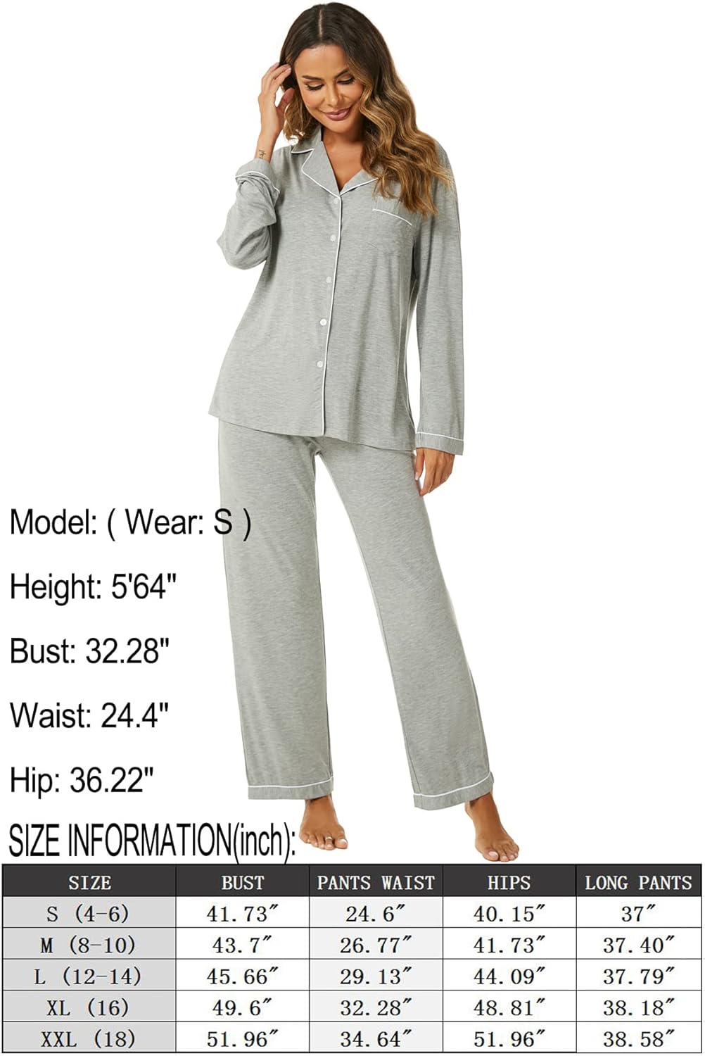 Women's Pajama Sets Long Sleeve Button Down Sleepwear Nightwear Soft Pjs Lounge Sets