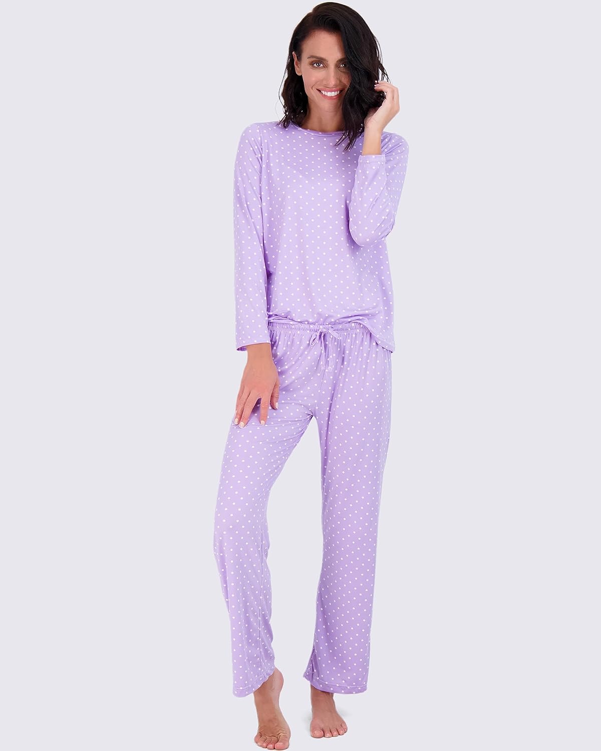 Real Essentials 2 Pack: Women’s Pajama Set Super-Soft Short & Long Sleeve Top With Pants (Available In Plus Size)