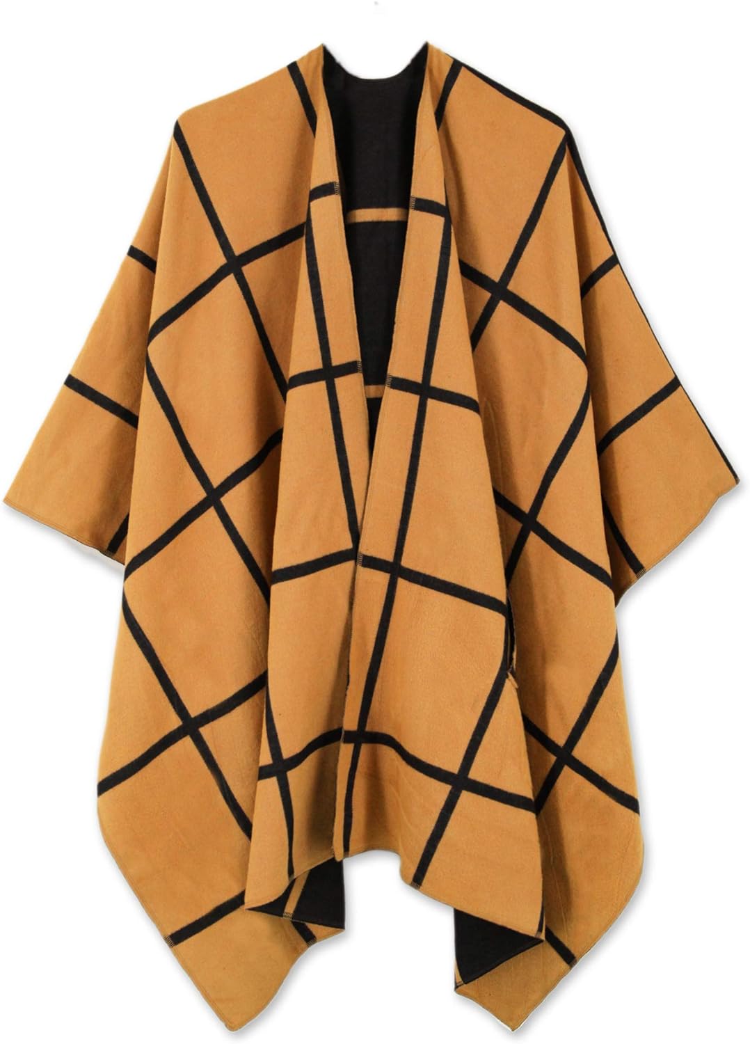 Women's Shawl Wrap Poncho Ruana Cape Open Front Cardigan Shawls for Fall Winter
