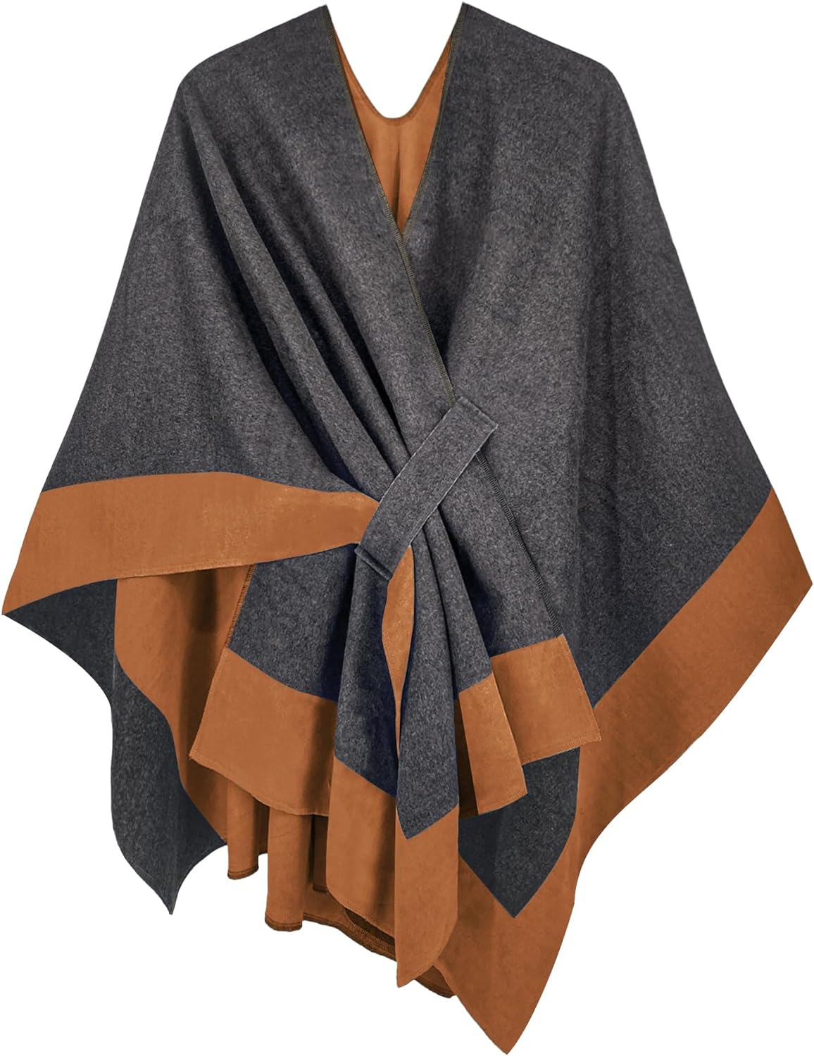 Women's Shawl Wrap Poncho Ruana Cape Open Front Cardigan Shawls for Fall Winter
