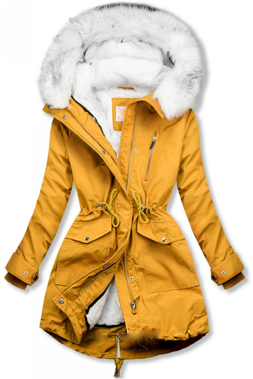 Parka coat with hood and lining