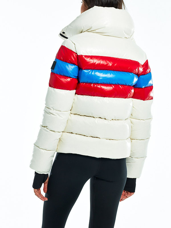 Women's striped down jacket