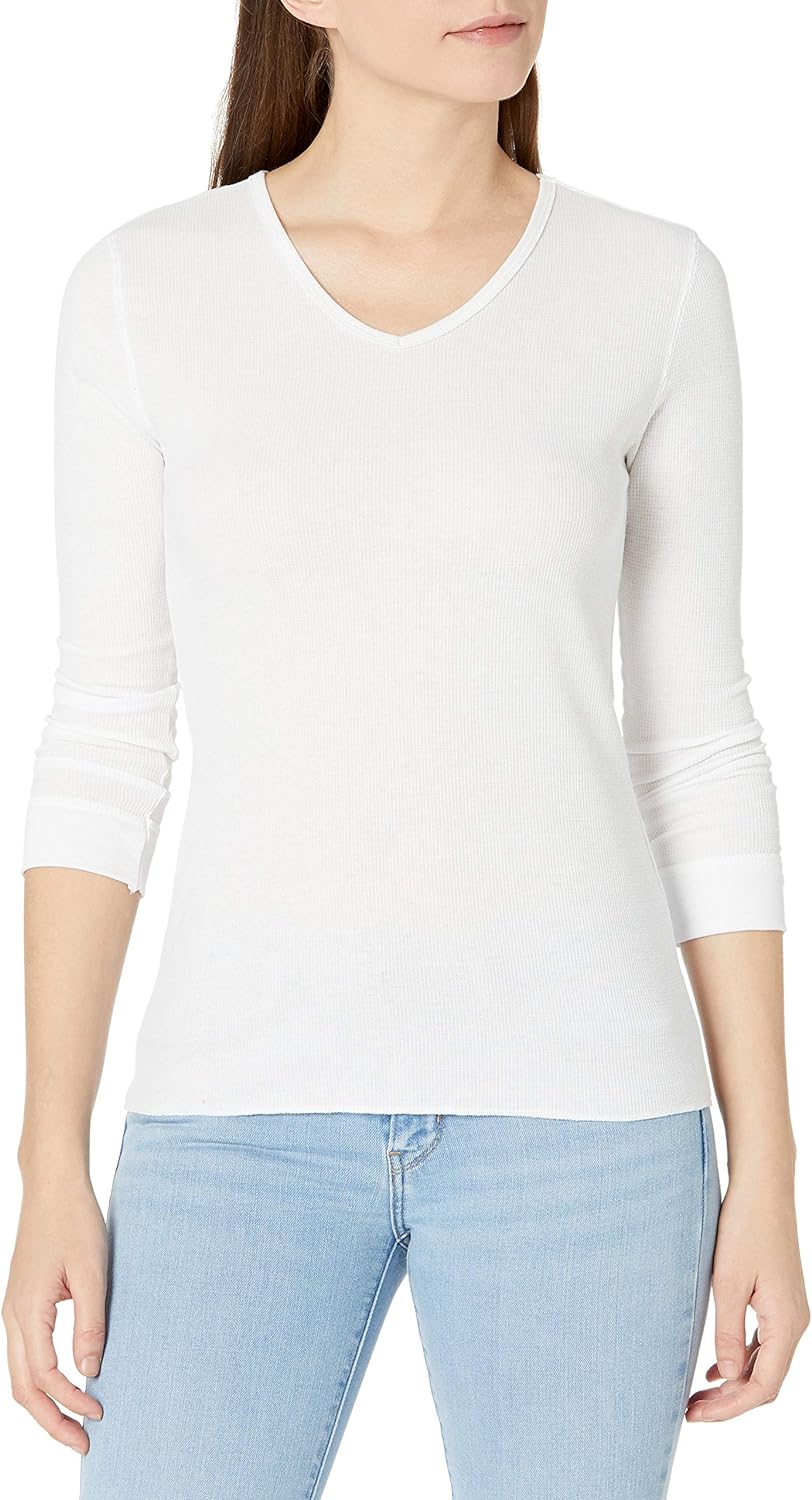 Women's Micro Waffle Thermal V-Neck