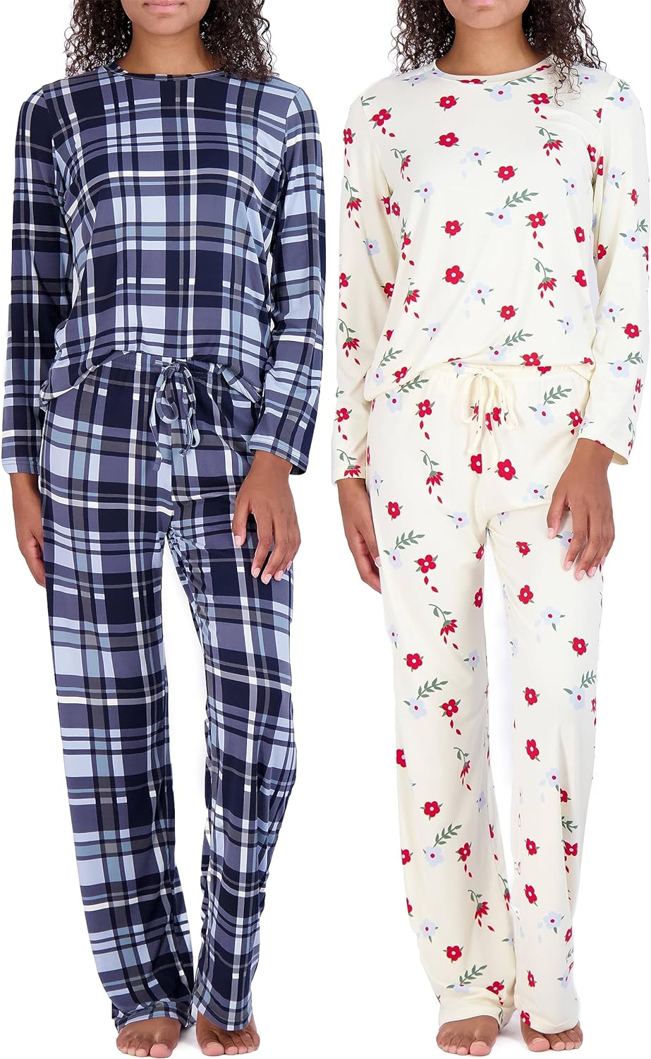 2 Pack: Women’s Pajama Set Super-Soft Short & Long Sleeve Top With Pants (Available In Plus Size)