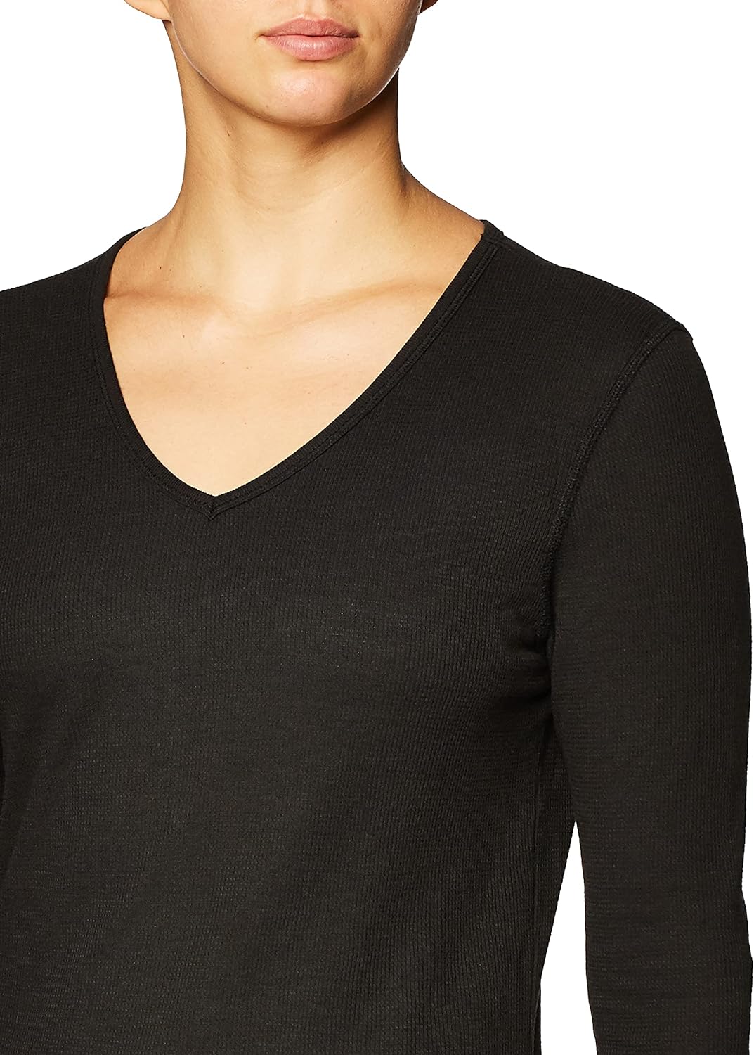Women's Micro Waffle Thermal V-Neck