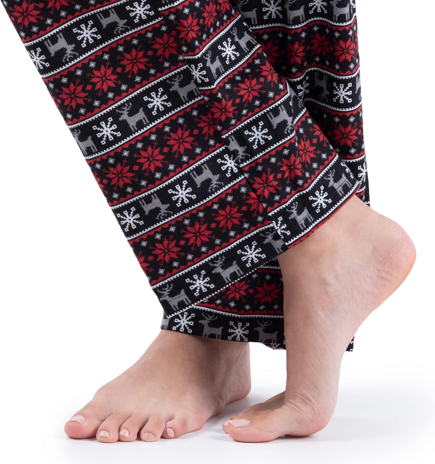 Fruit of the Loom Women's Waffle V-Neck Top and Flannel Pant Sleep Set