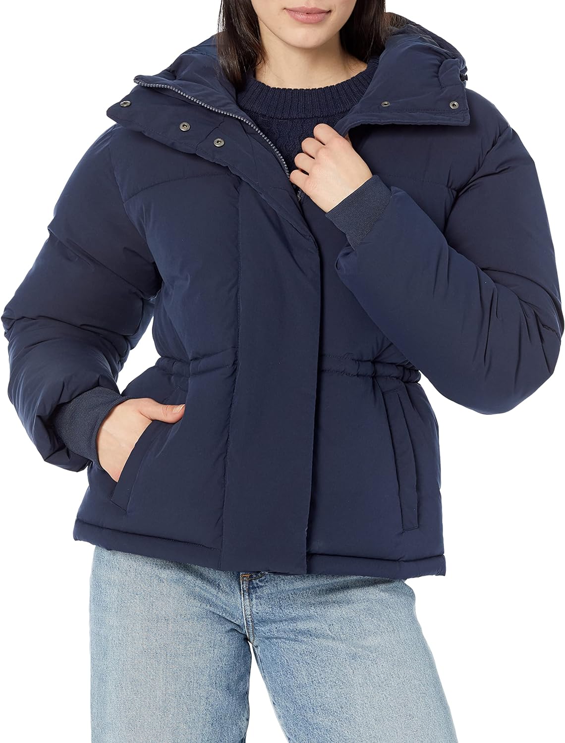 Women's Short Waisted Puffer Jacket (Available in Plus Size)