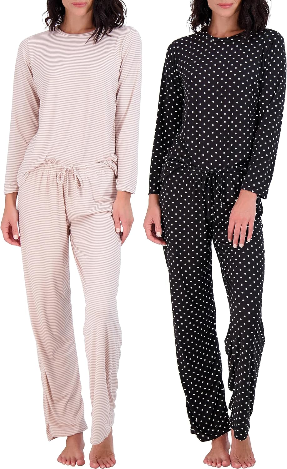 2 Pack: Women’s Pajama Set Super-Soft Short & Long Sleeve Top With Pants (Available In Plus Size)