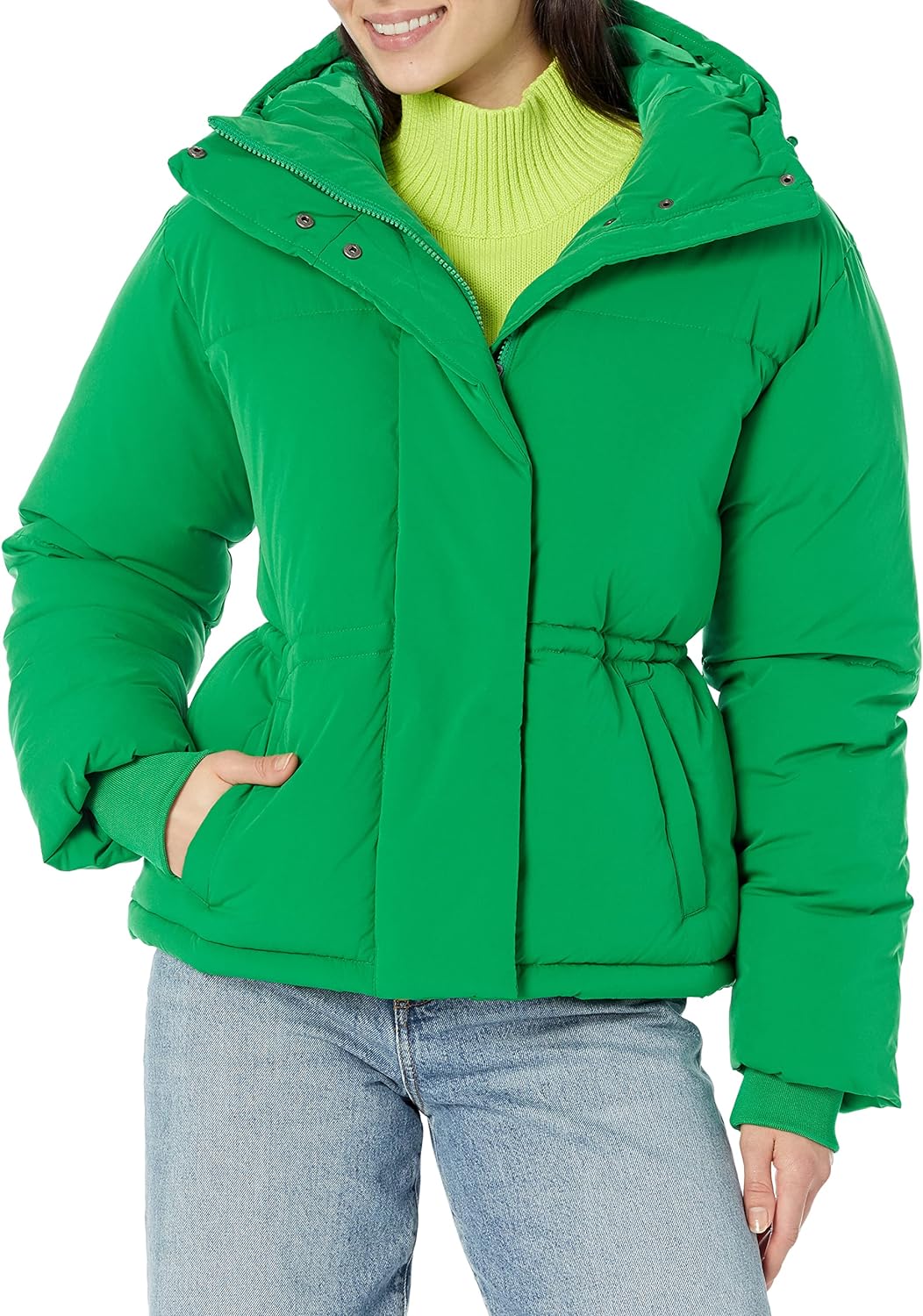 Women's Short Waisted Puffer Jacket (Available in Plus Size)
