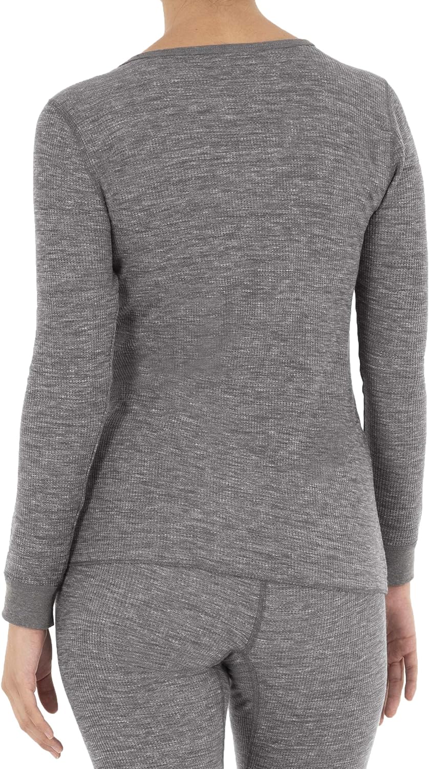 Women's Micro Waffle Thermal V-Neck