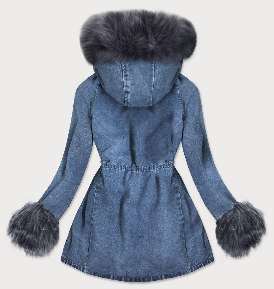 Denim jacket with fur B