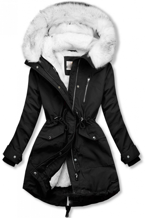 Parka coat with hood and lining