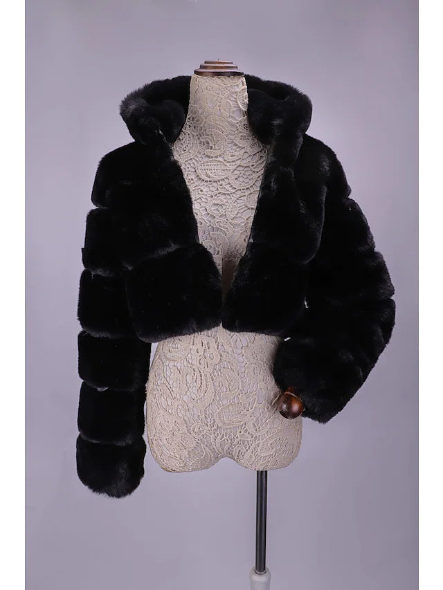 Women's faux fur coat teddy coat Sherpa coat chic modern elegant luxury fur