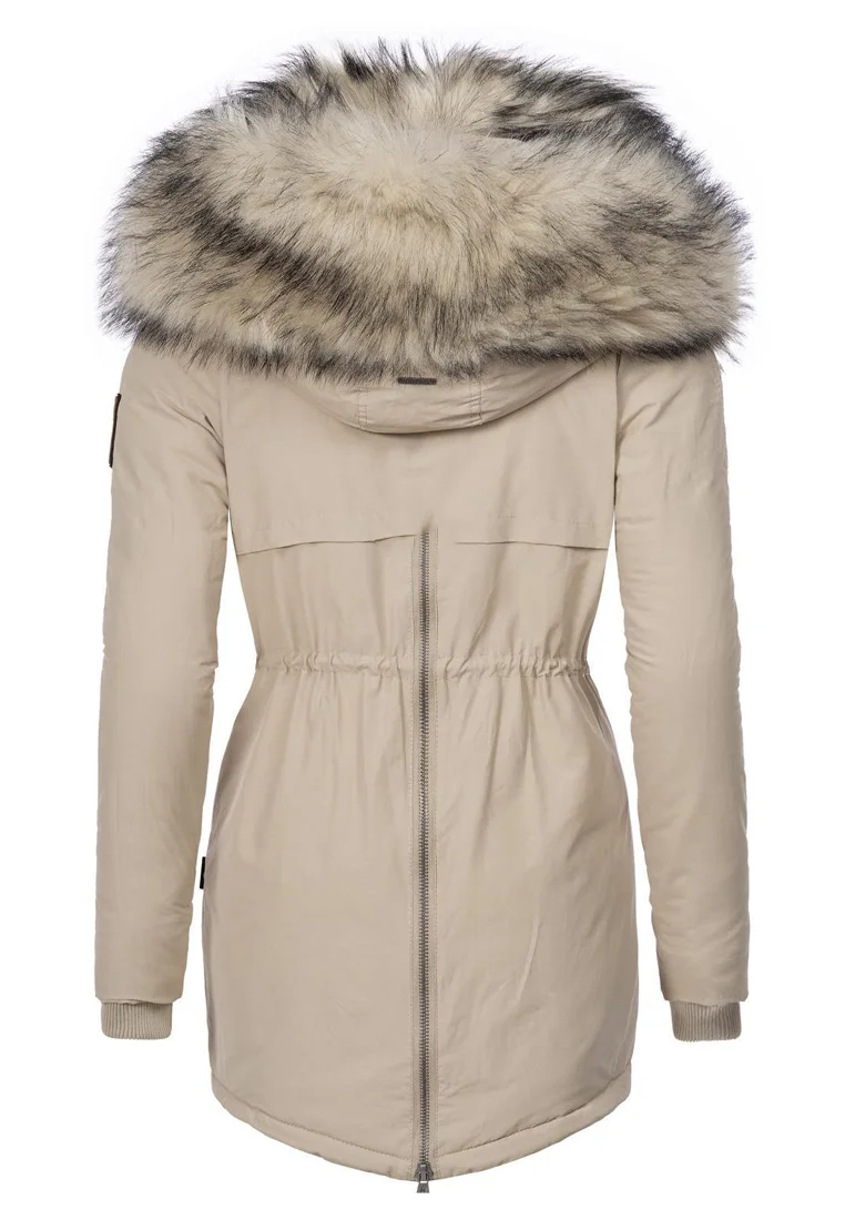 Ladies Winter Thicken Windproof Parka Beige