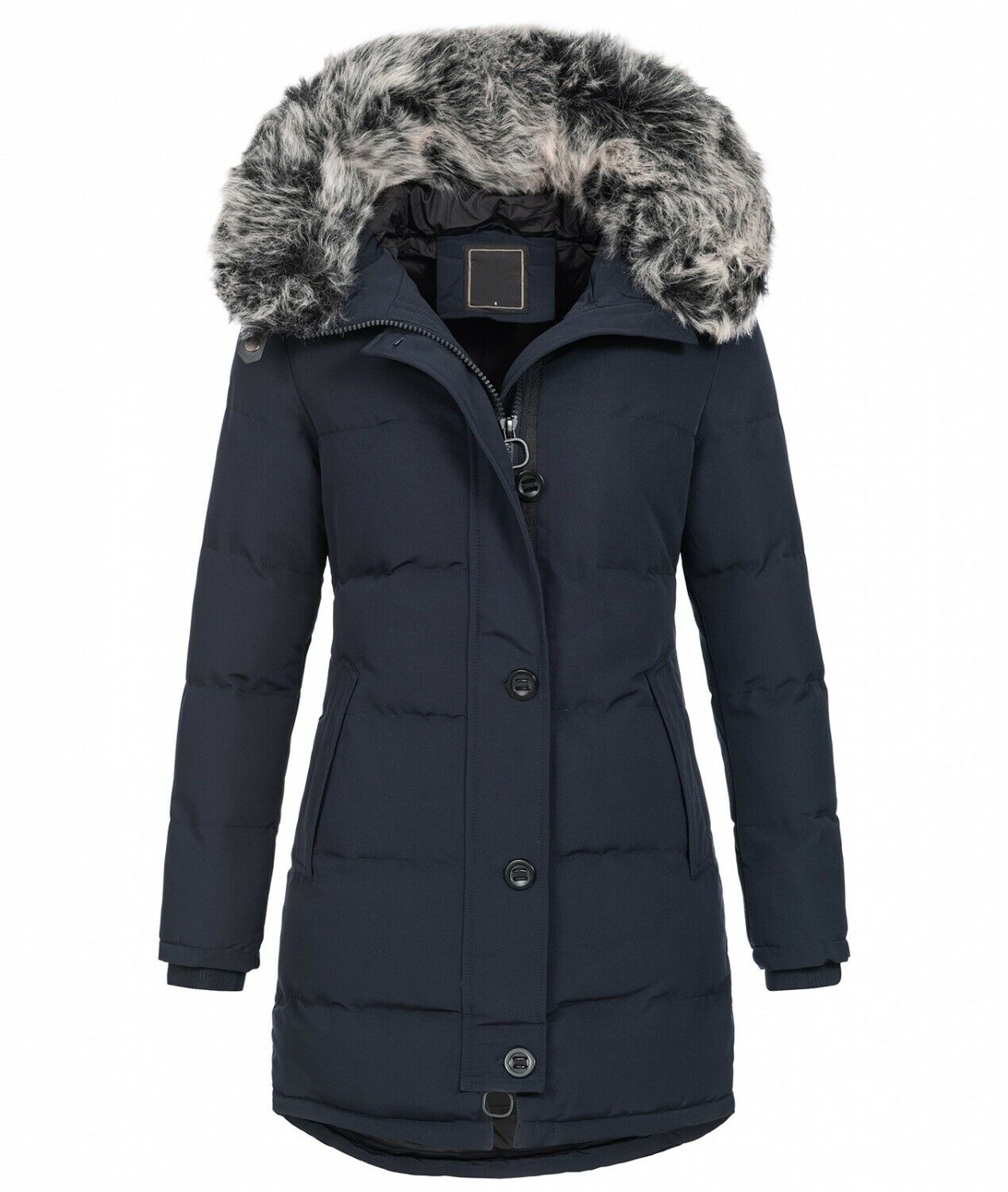 Fashion ladies parka coat with fur collar