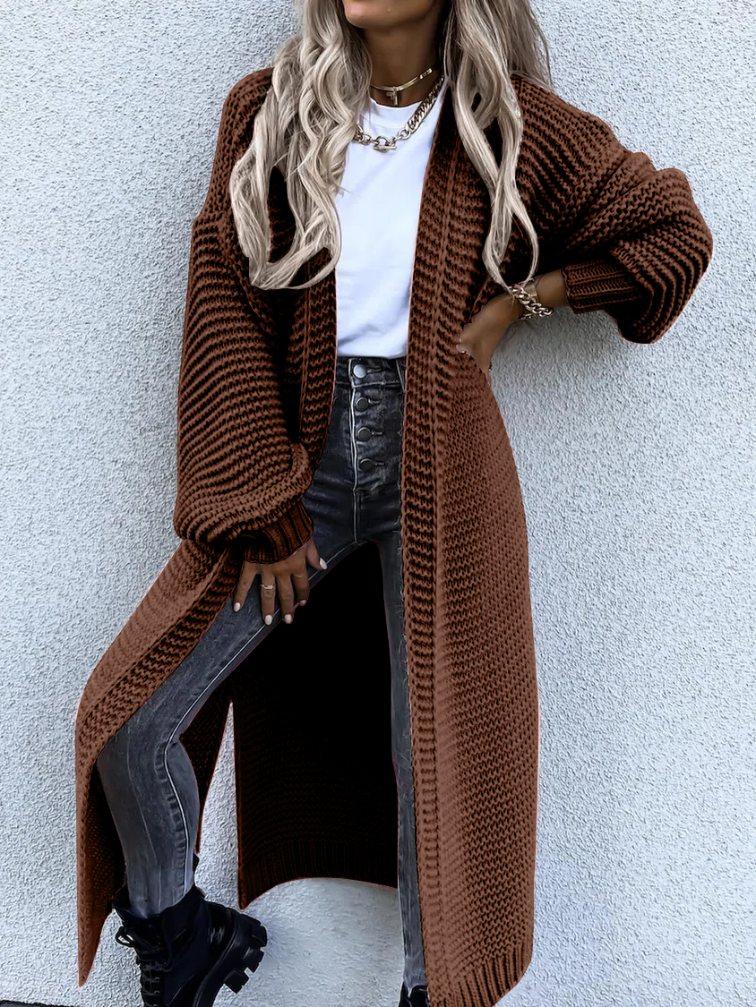 Casual Loose Plain Sweater Cardigan Coat