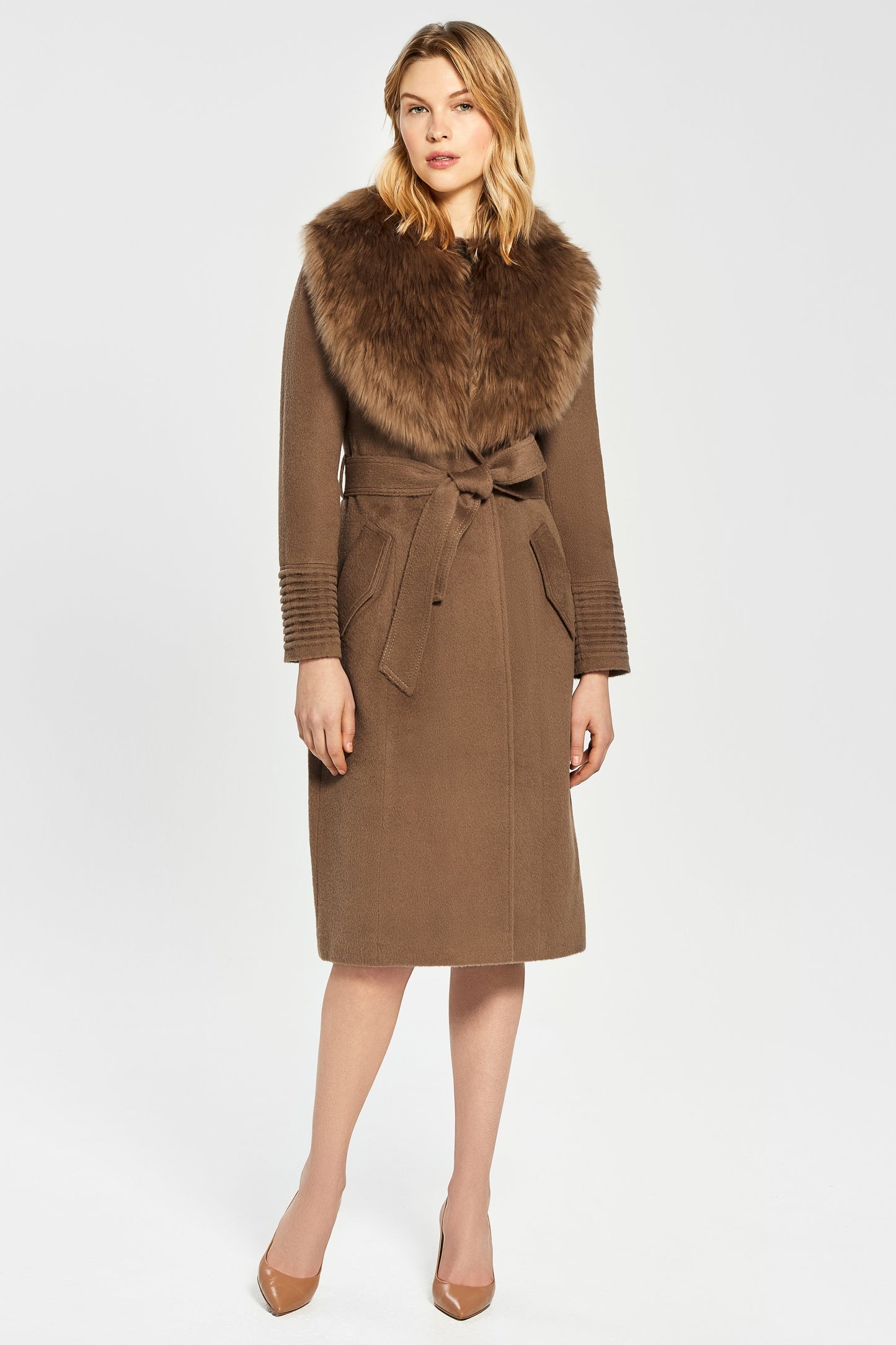 Long Coat with Fur Collar