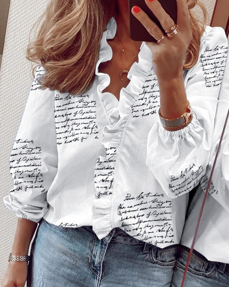 New Long Sleeve Ruffle Blouse Shirt