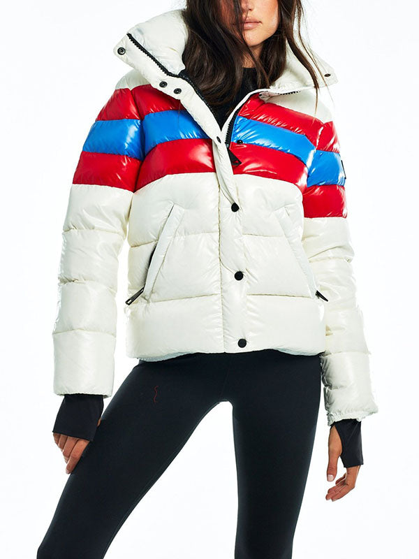 Women's striped down jacket