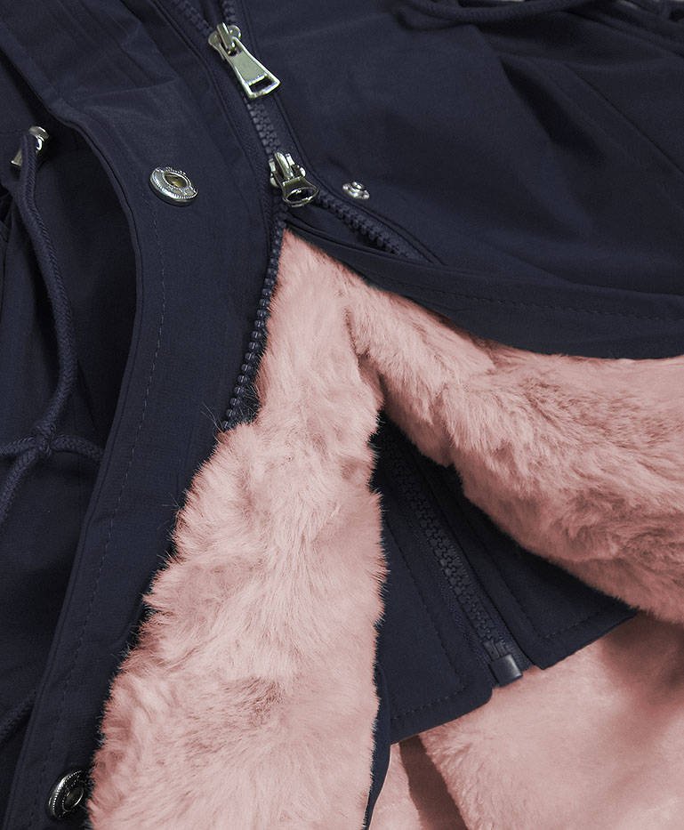 Parka with detachable fur C