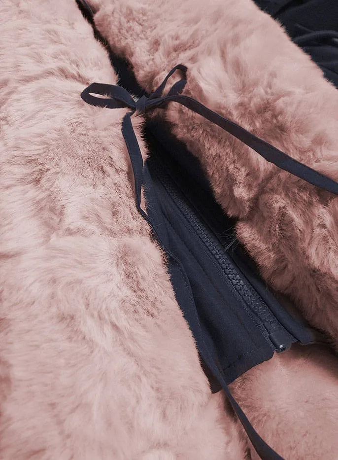 Parka with detachable fur C