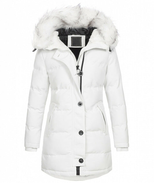 Fashion ladies parka coat with fur collar