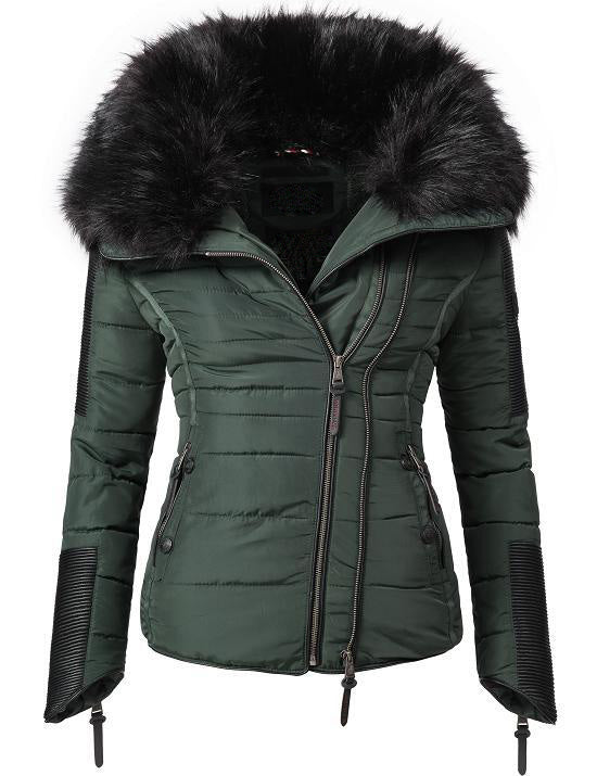 Women's short parka coat yellow