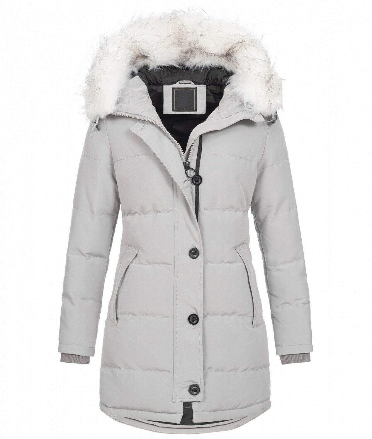 Fashion ladies parka coat with fur collar