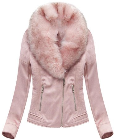 WOMEN'S SUEDE RAMONES WITH A POWDER -PINK FUR